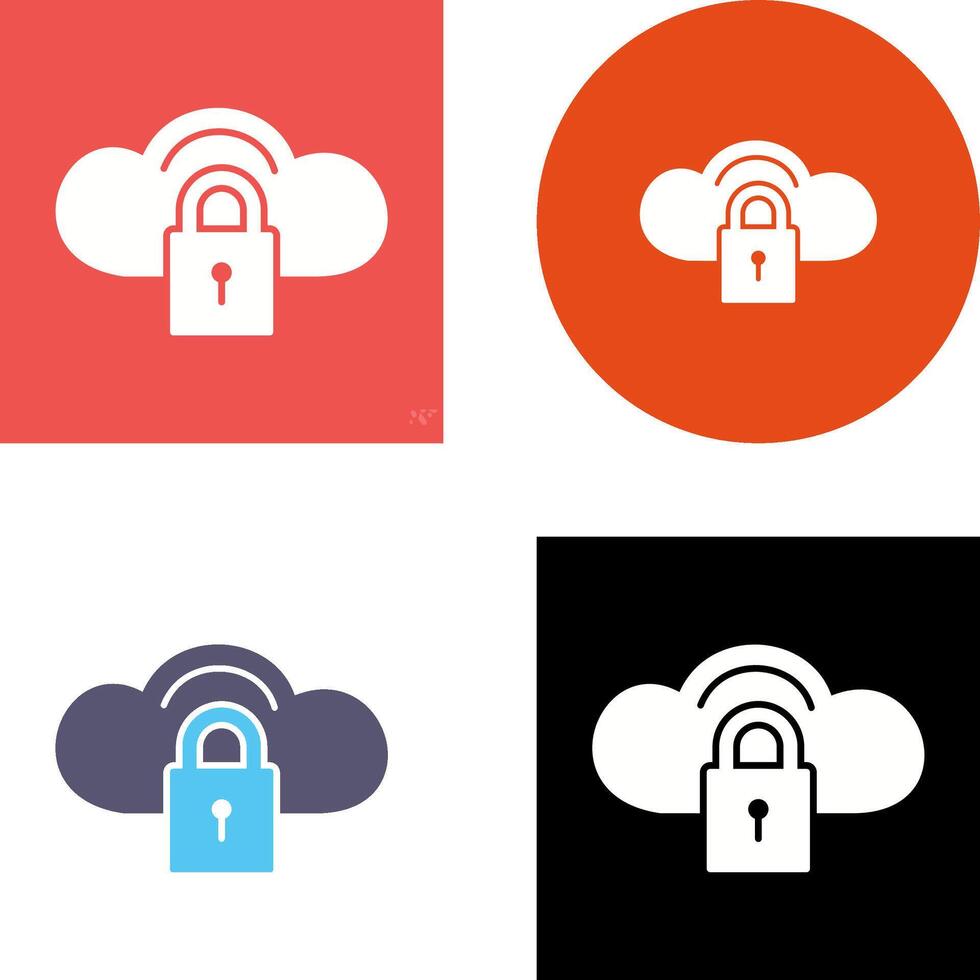 Secure Cloud Icon Design vector