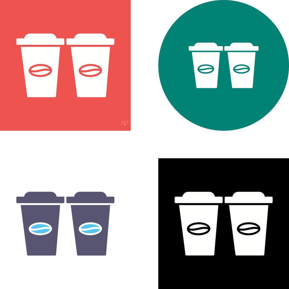 Two Coffees Icon Design vector