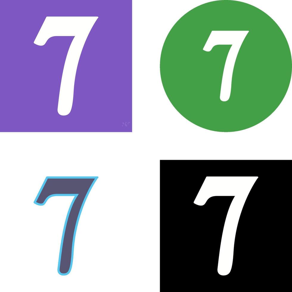 Number Seven Icon Design vector