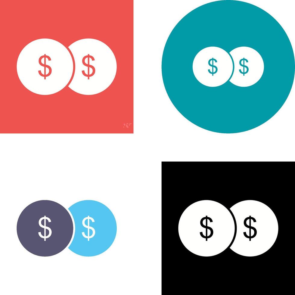 Unique Coins Icon Design vector