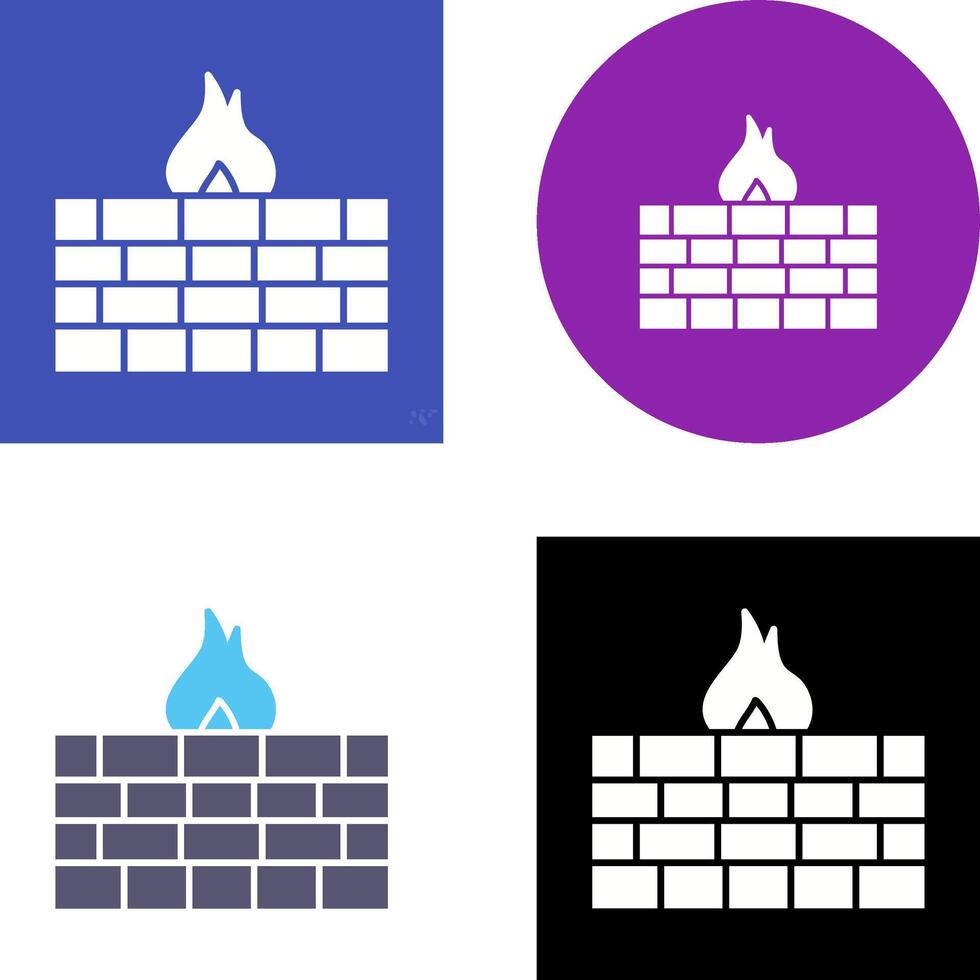 Unique Firewall Icon Design vector