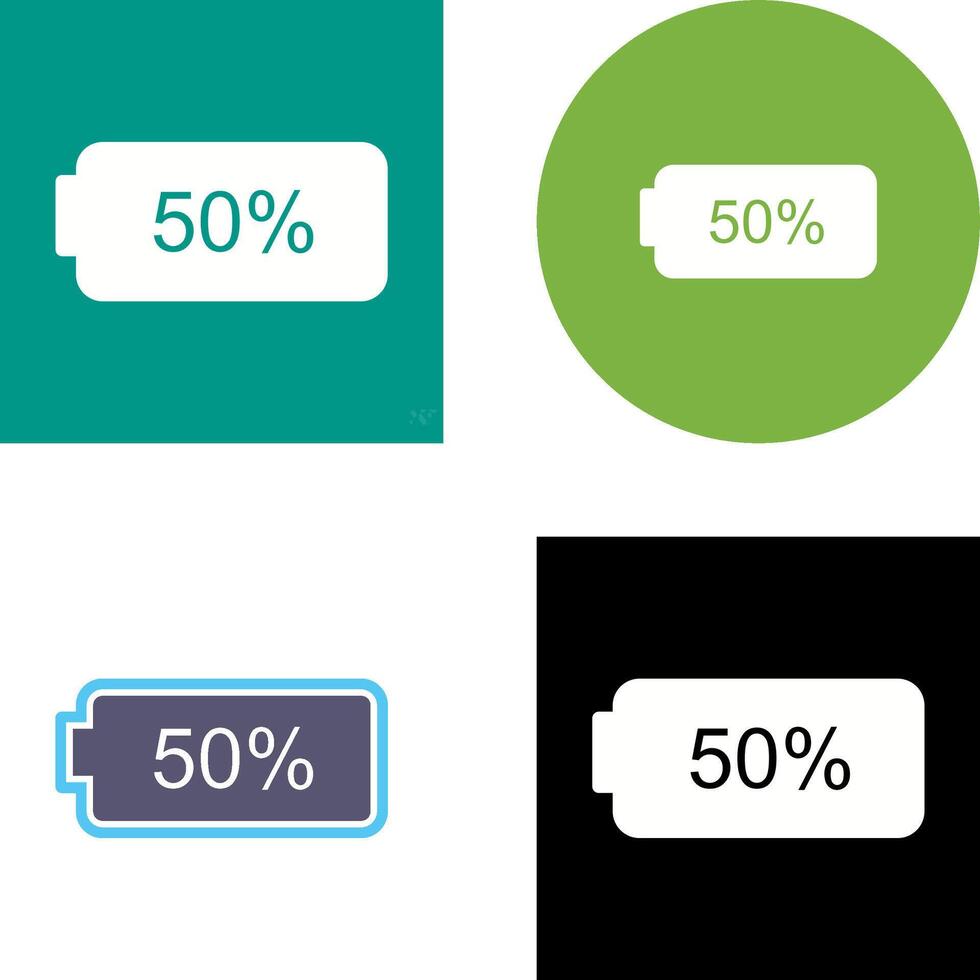 Unique Half Battery Icon Design vector