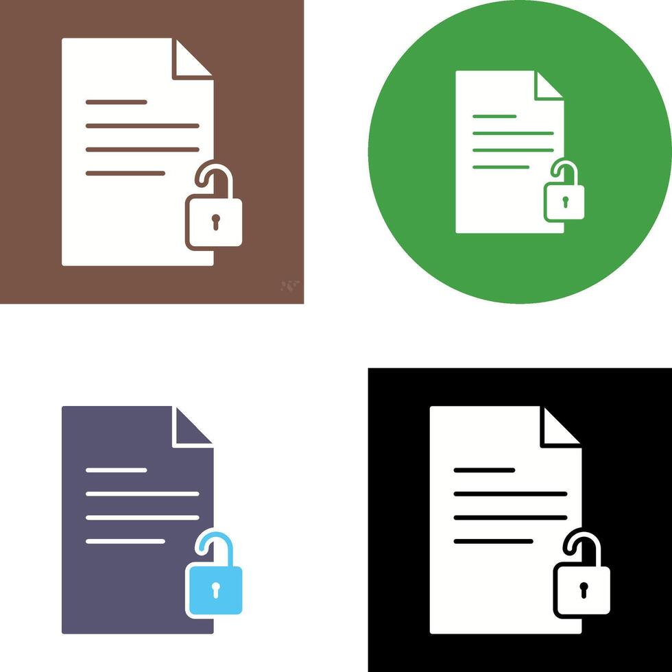 Unlock Documents Icon Design vector