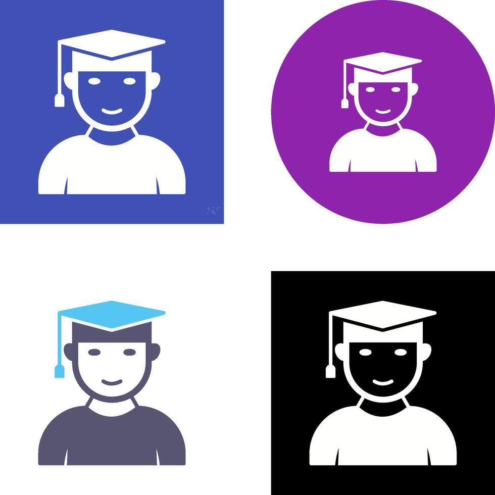 Unique Male Graduate Icon Design vector