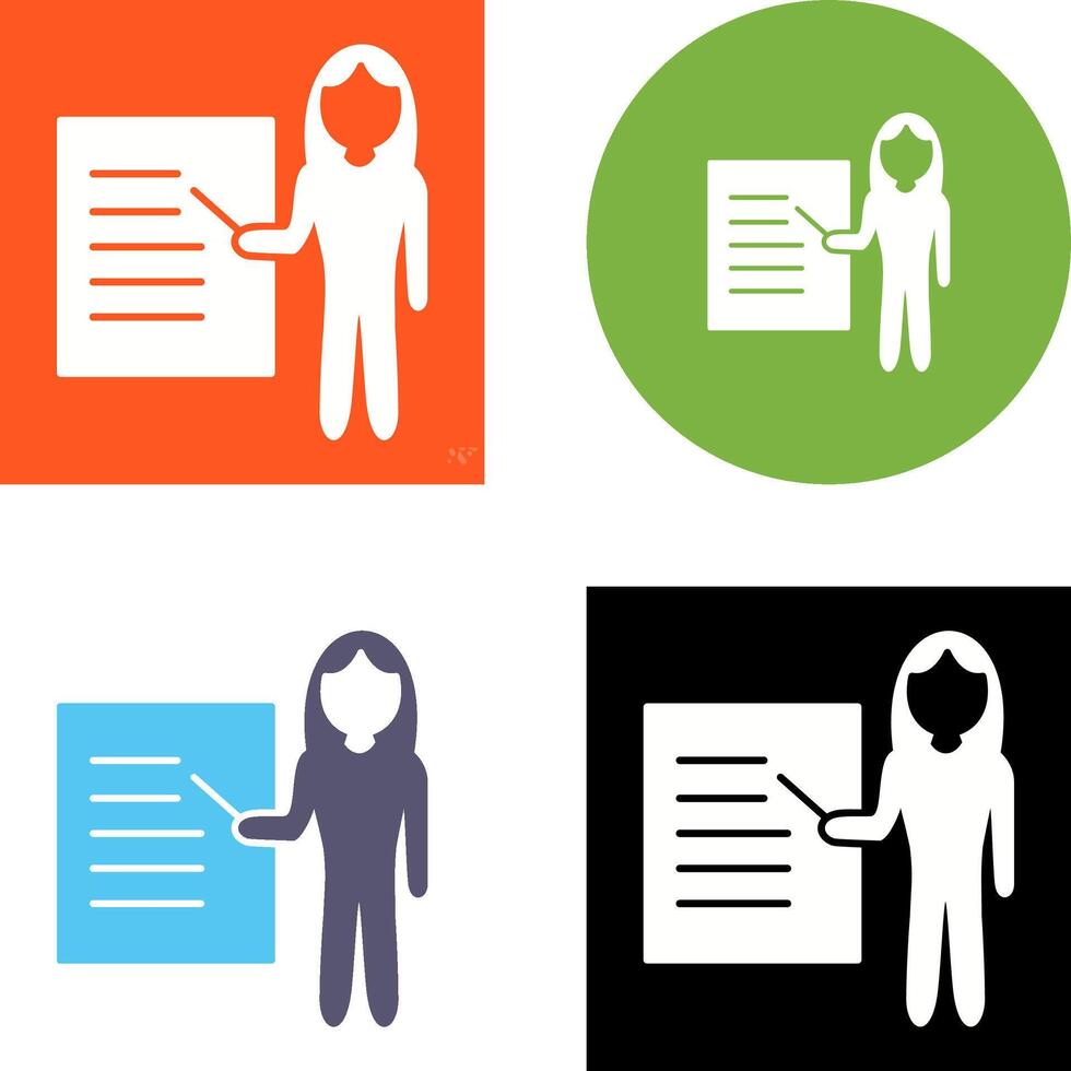 Unique Female Presenter Icon Design vector