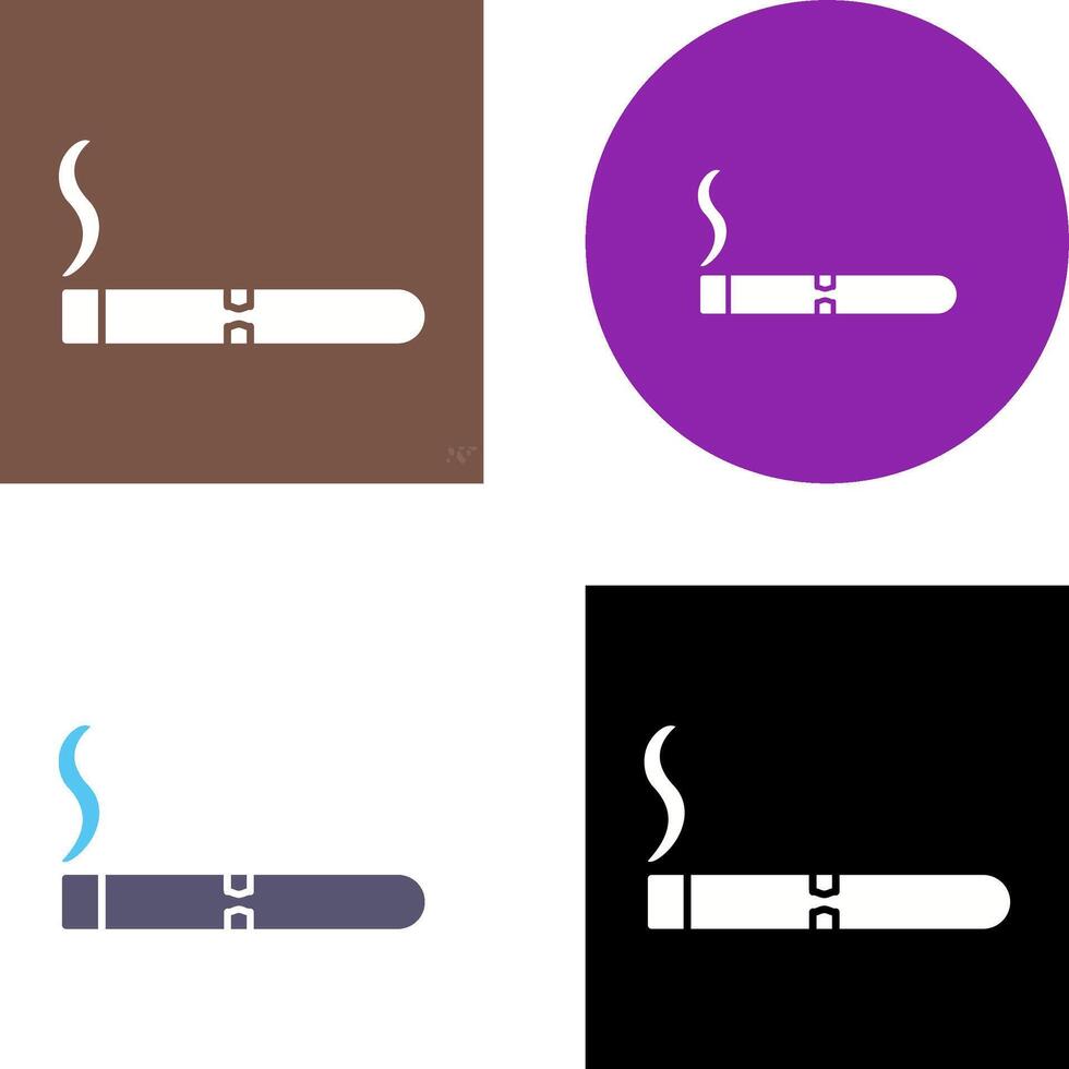 Unique Lit Cigar Icon Design vector