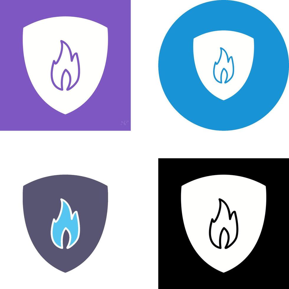 Unique Fire Shield Icon Design vector