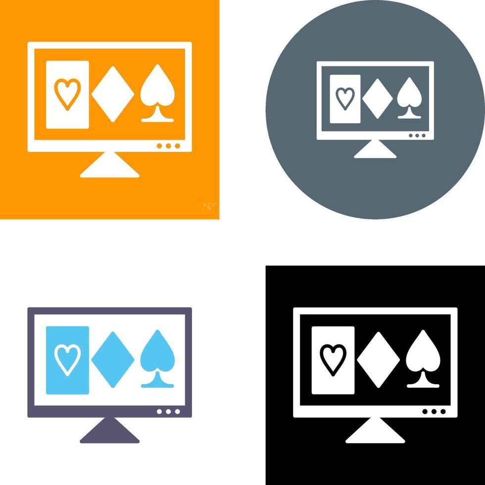 Online Gambling Icon Design vector