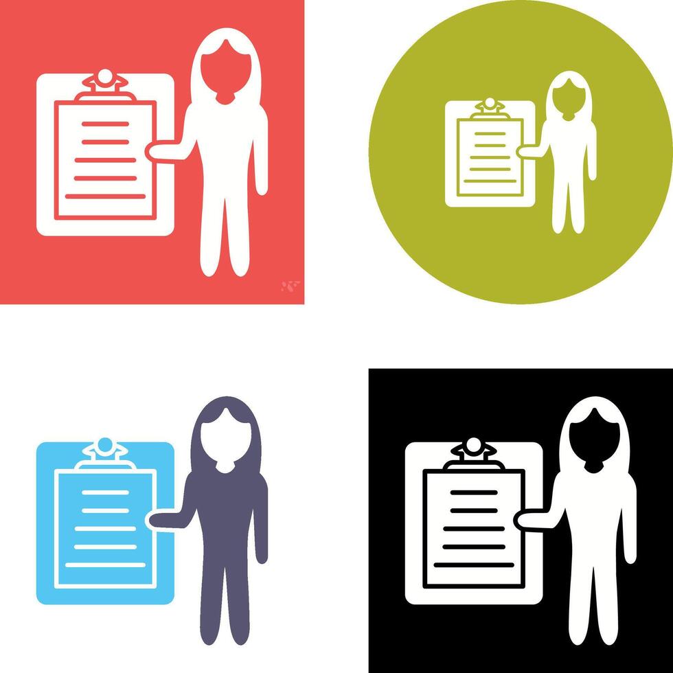 Unique Female Presenter Icon Design vector