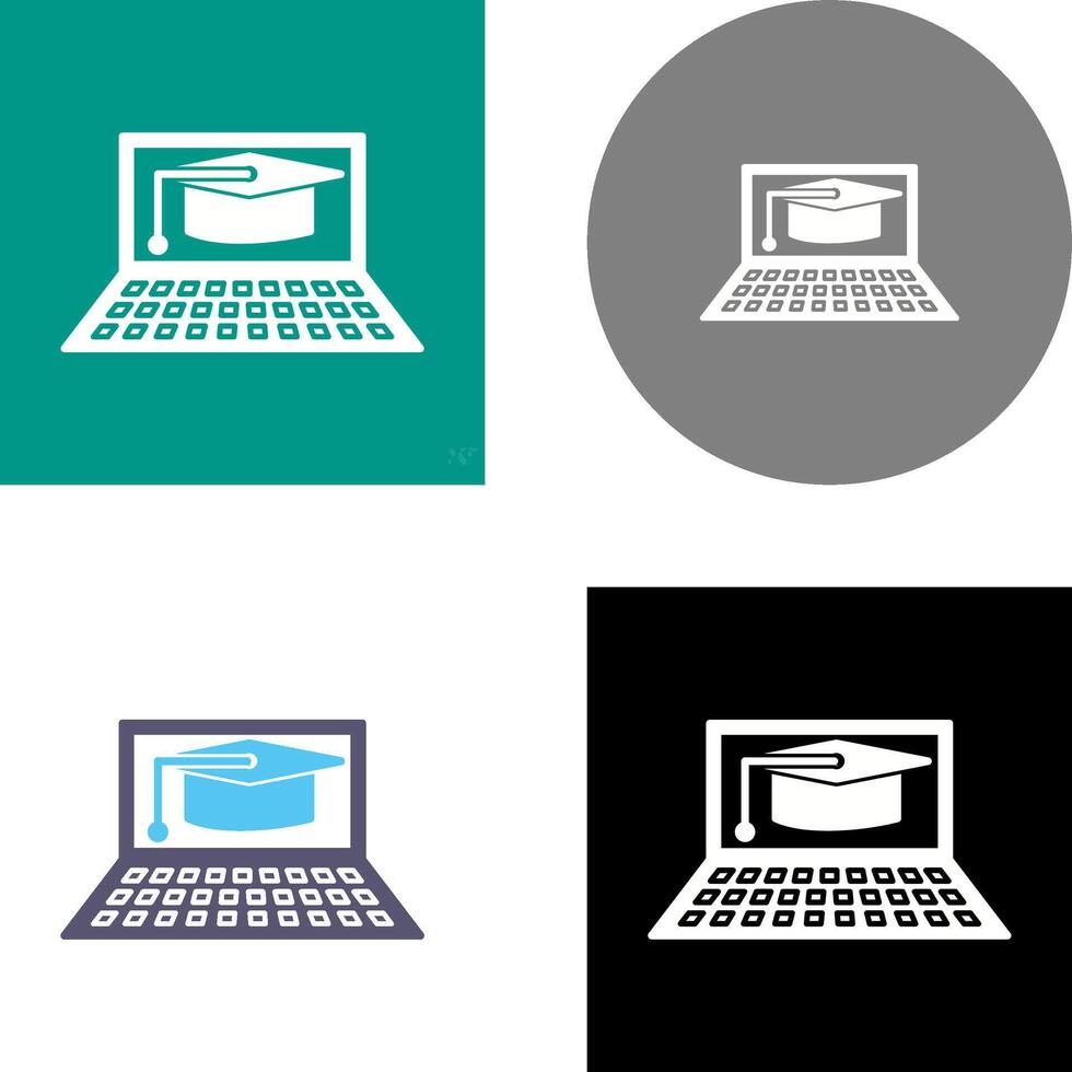 Unique Online Graduation Icon Design vector