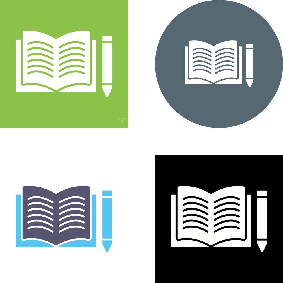 Unique Pencil and Book Icon Design vector