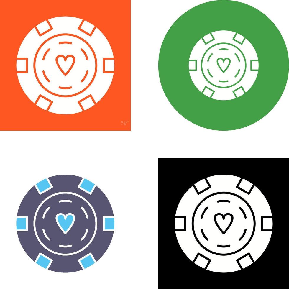 Unique Poker Chips Icon Design vector