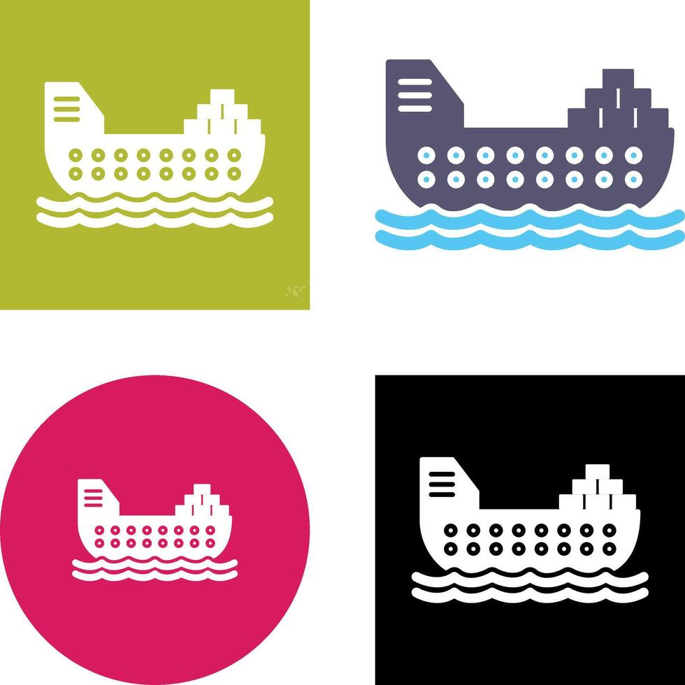 Cargo Ship Icon Design vector