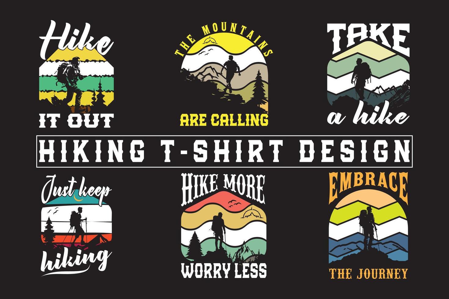 Hiking t shirt design for print on demand, adventure mountain outdoor hiking custom t-shirt design bundle, Adventure is Calling Hiking vector