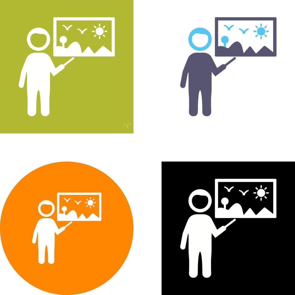 Art Museum Guide Icon Design vector