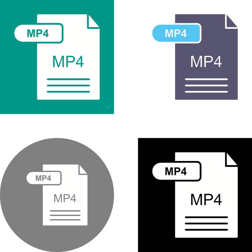 MP4 Icon Design vector