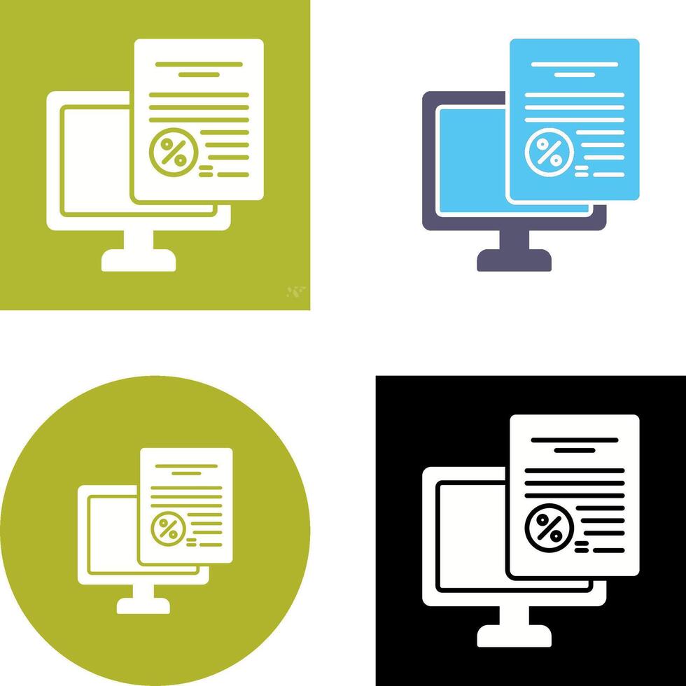 Online Tax Icon Design vector