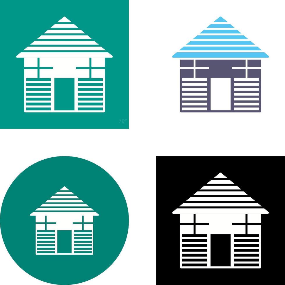 Wood Cabin Icon Design vector
