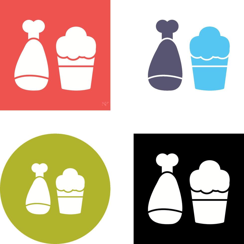 Food and Beer Icon Design vector