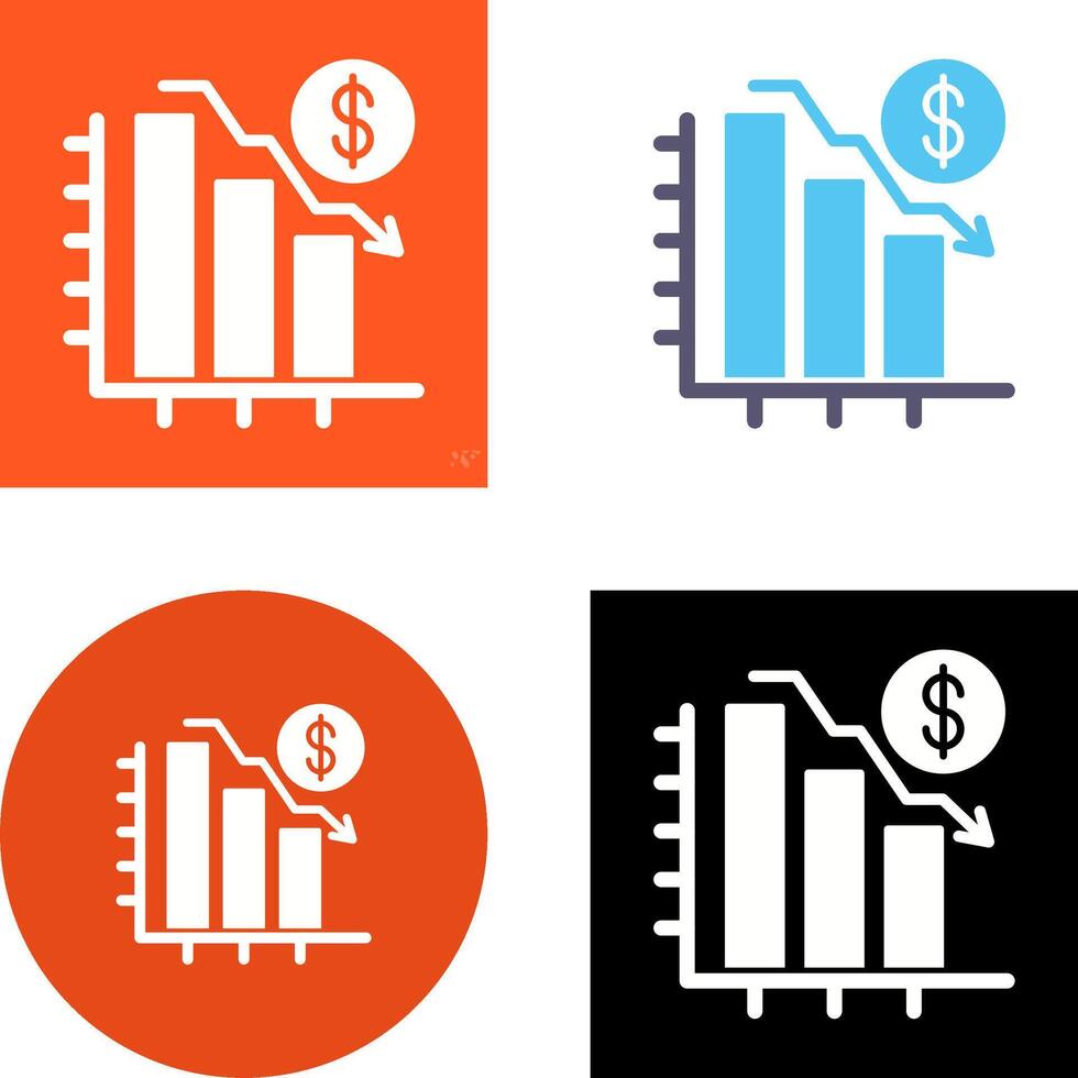 Chart Down Icon Design vector