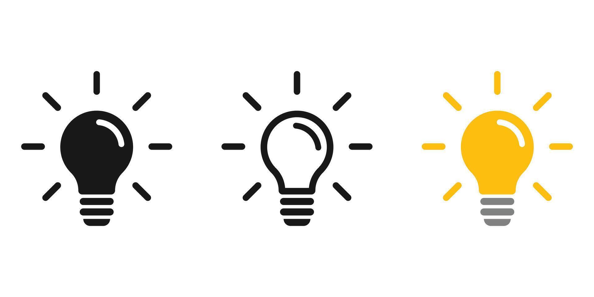 Light bulb icon. Idea symbol. Electric lamp, light, innovation, solution, creative thinking, electricity. vector
