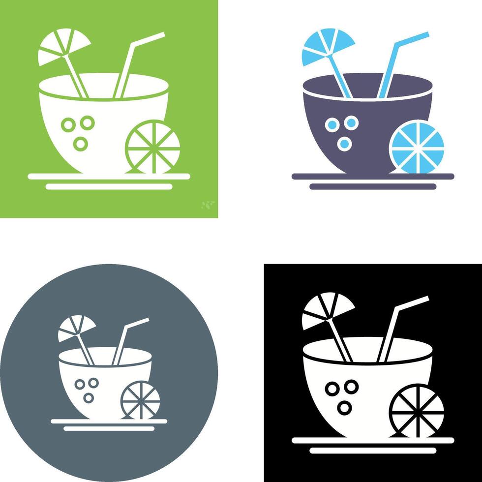 Coconut Drink Icon Design vector