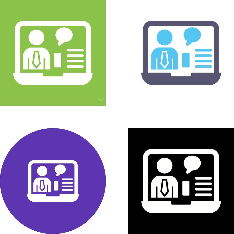 Online Job Interview Icon Design vector