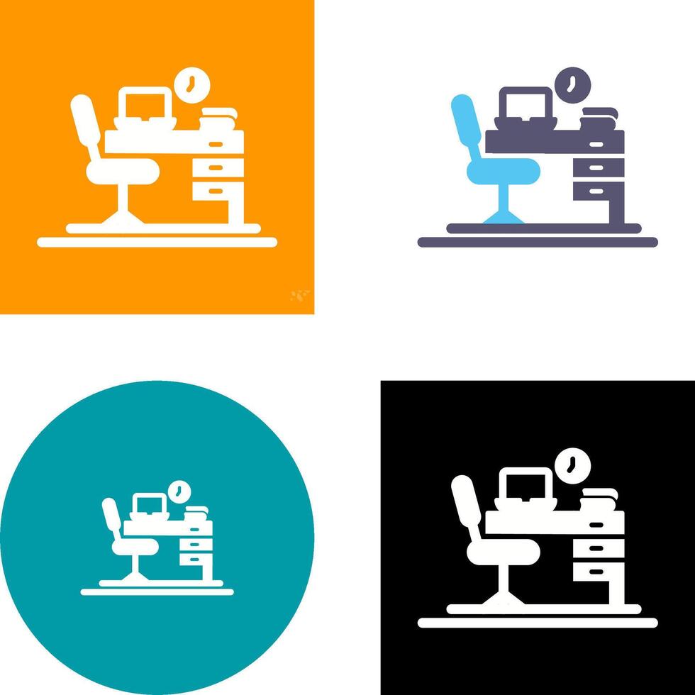 Office Desk Icon Design vector