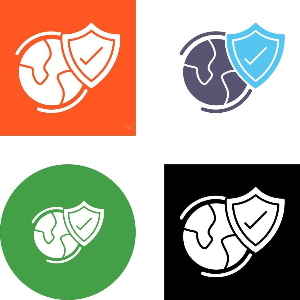 Worldwide Security Icon Design vector