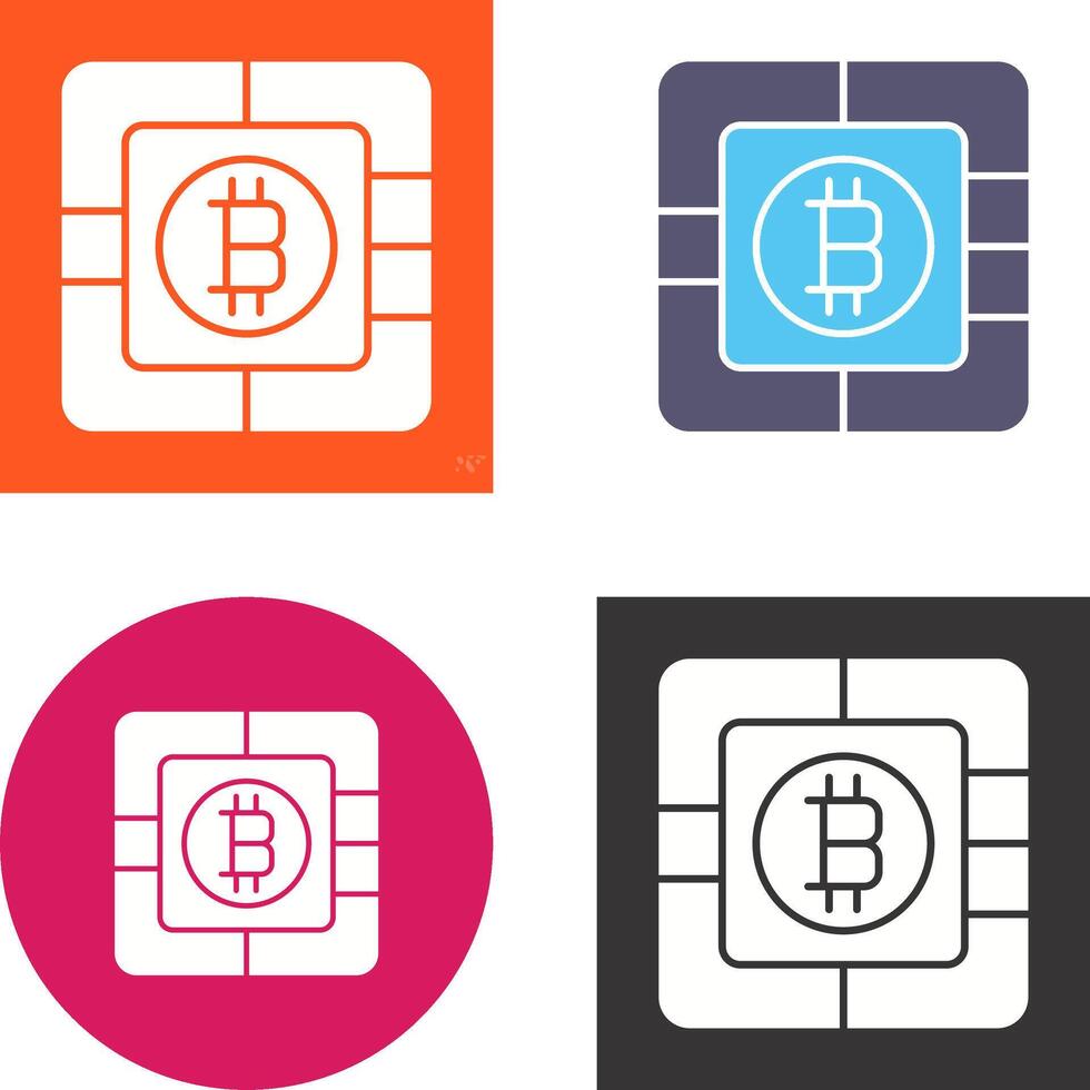 Bitcoin Chip Icon Design vector