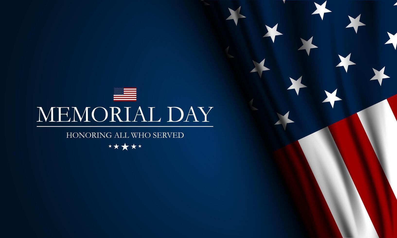 Memorial day background design with honoring all who served text vector