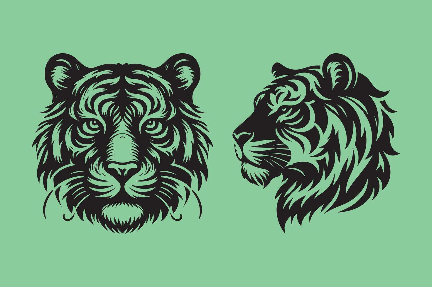 It's a stylish tiger face illustration free Download vector