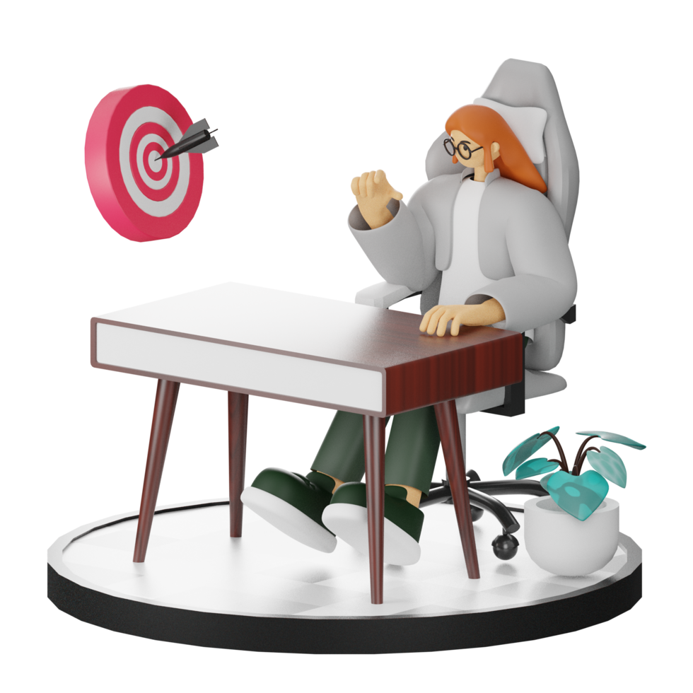 3D Illustrations of Achieving Goals png