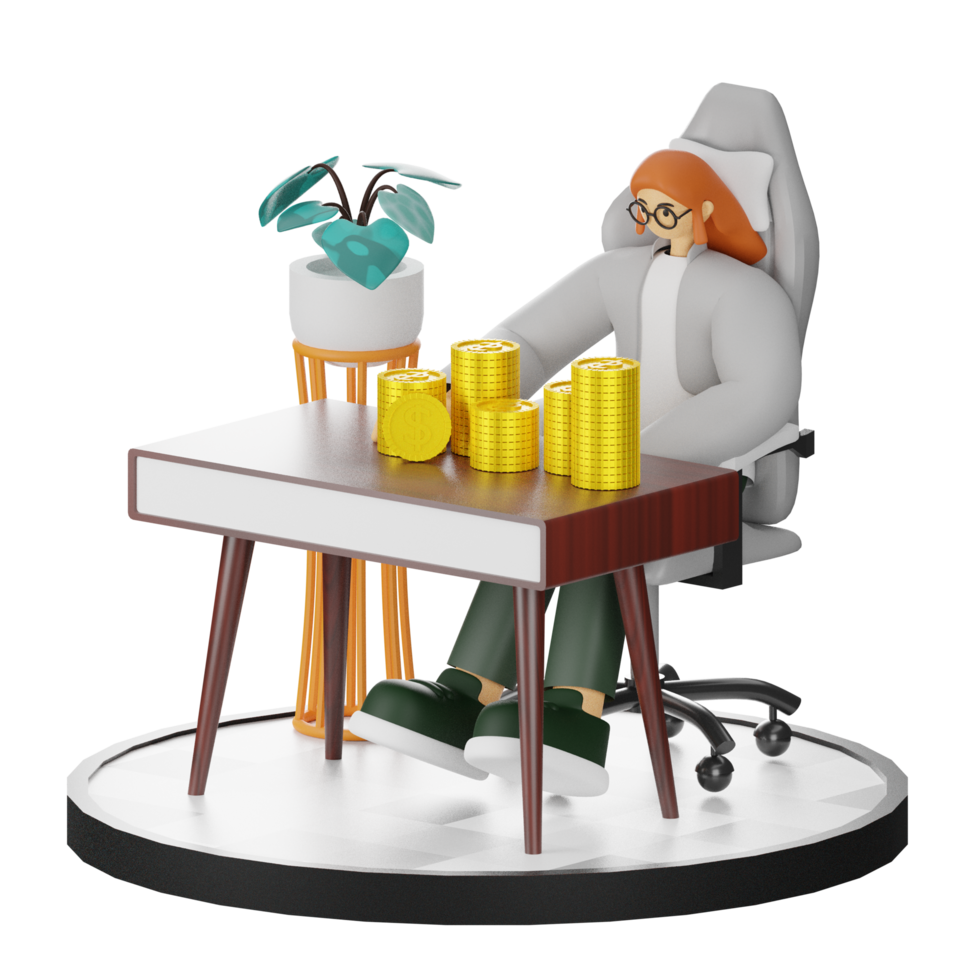 3D Illustrations of Financial Management png