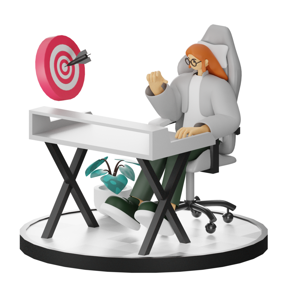 3D Illustrations of Achieving Goals png