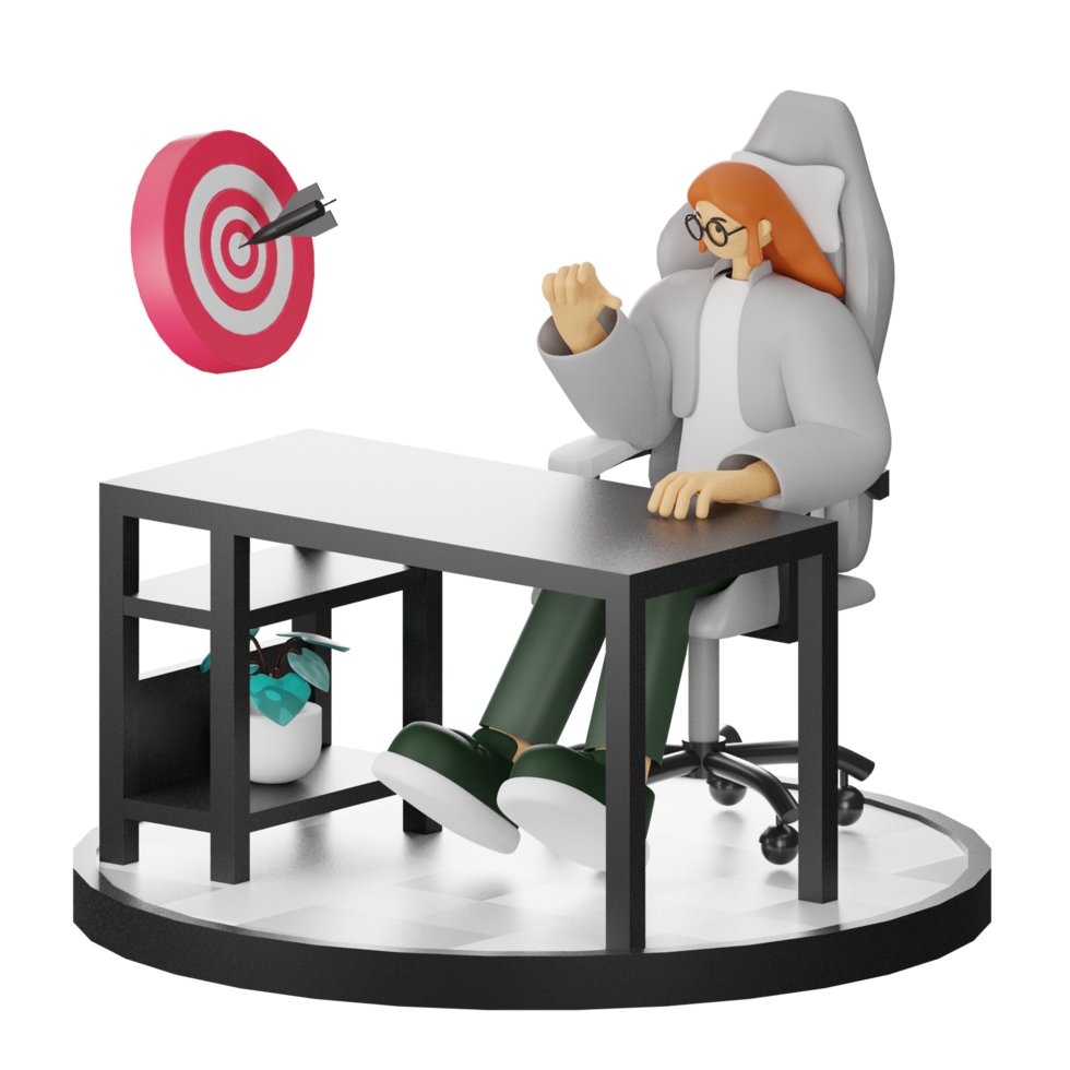 3D Illustrations of Achieving Goals png