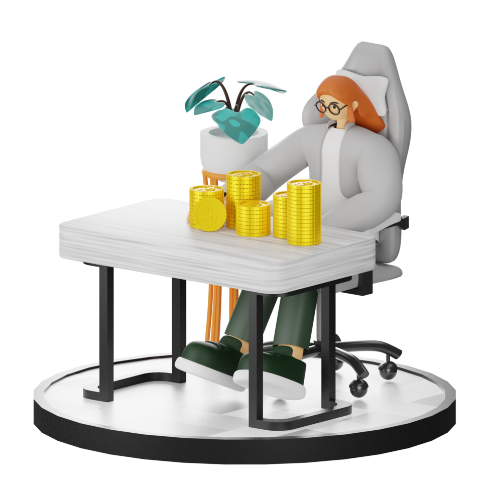 3D Illustrations of Financial Management png