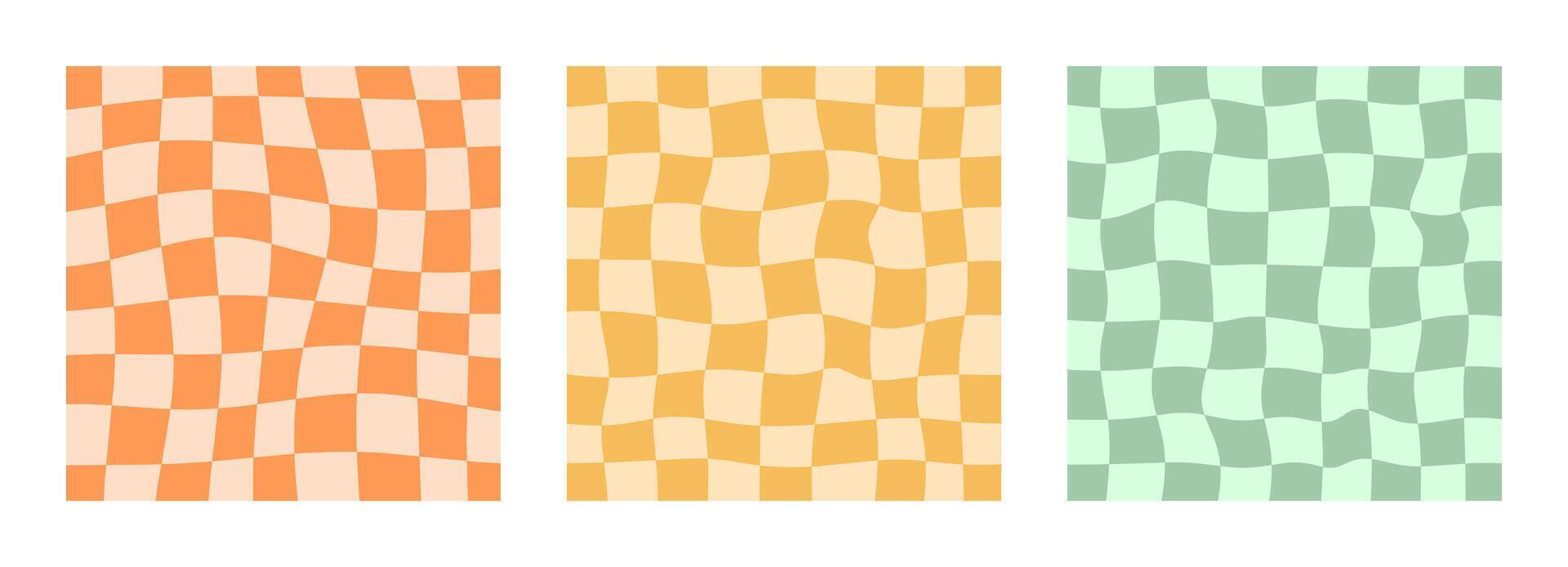 wavy groovy checker background vector