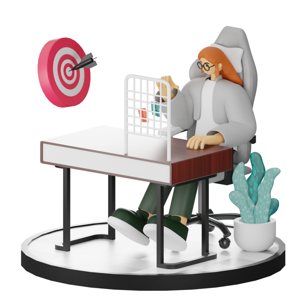 3D Illustrations of Achieving Goals png