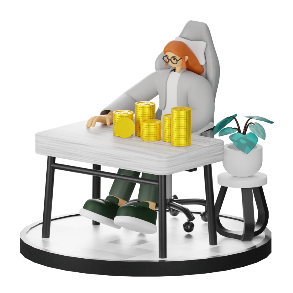 3D Illustrations of Financial Management png