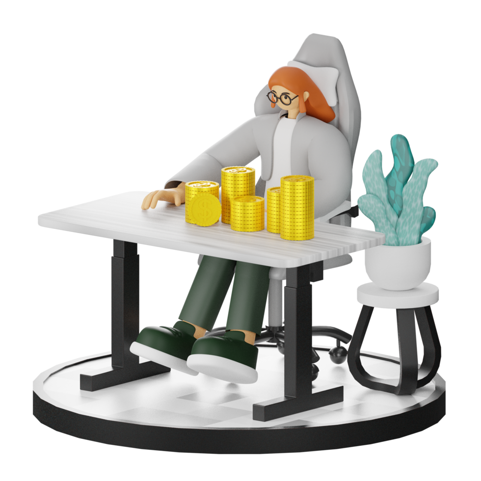 3D Illustrations of Financial Management png