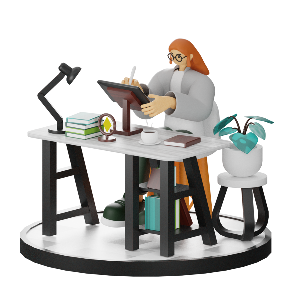 3D Illustrations of Digital Artistic Expression png