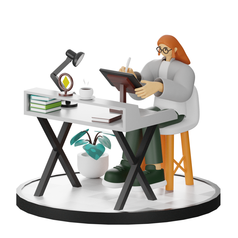 3D Illustrations of Digital Artistic Expression png