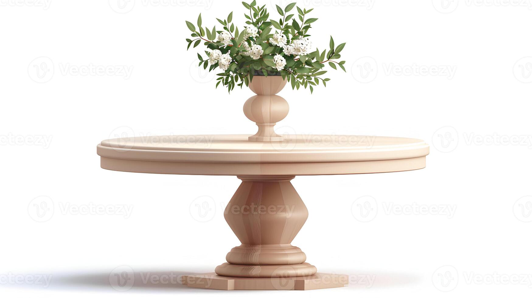 3d Flat cartoon style as Table centerpiece isolated on white background concept as A beautiful table centerpiece isolated on a white background representing home decor elegance and photo