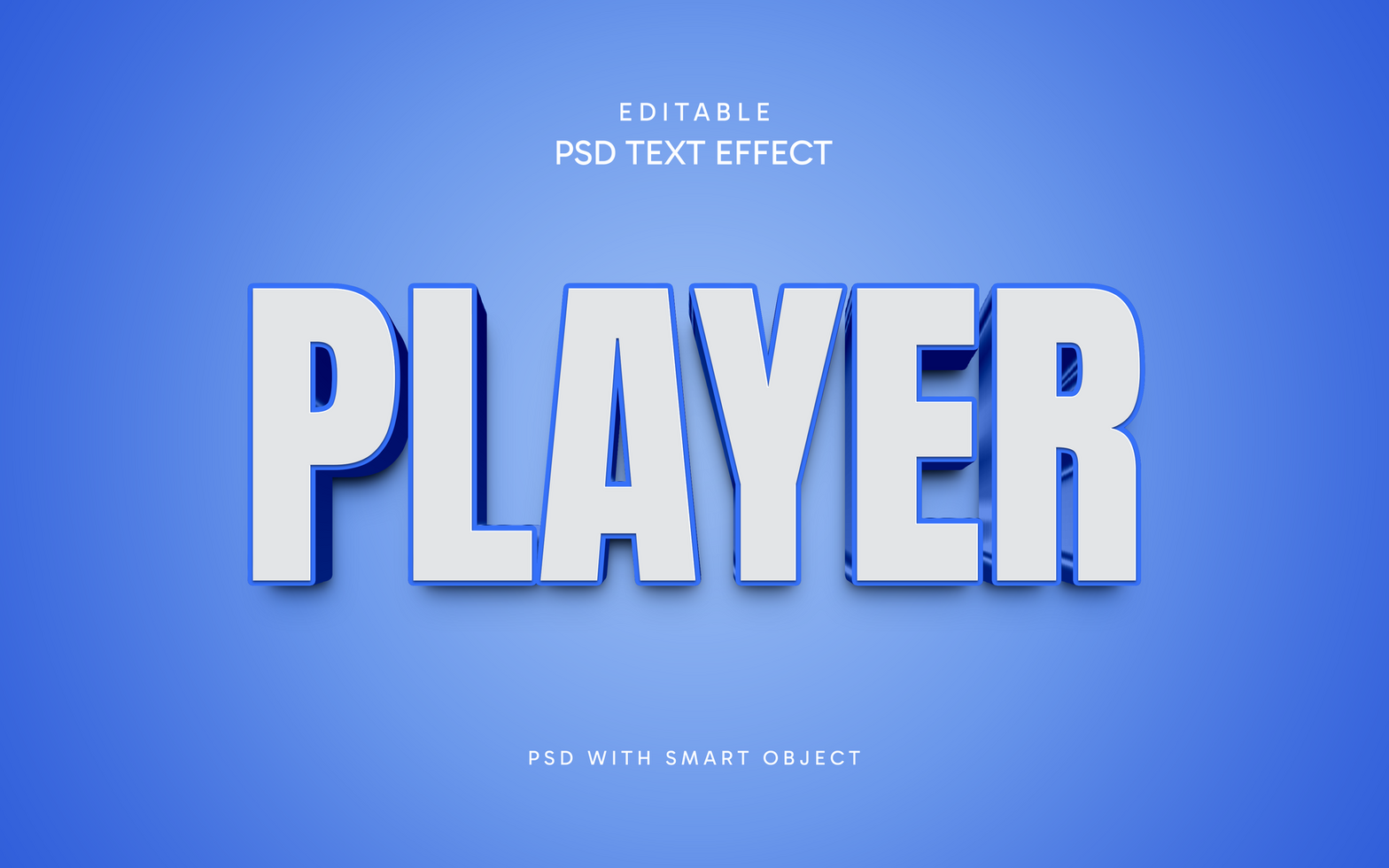 Player 3D Text Effect psd