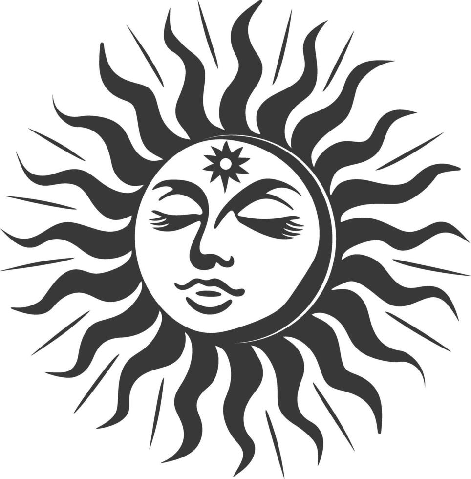 silhouette logo or symmbol of sun black color only vector