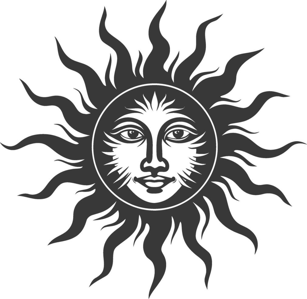 silhouette logo or symmbol of sun black color only vector