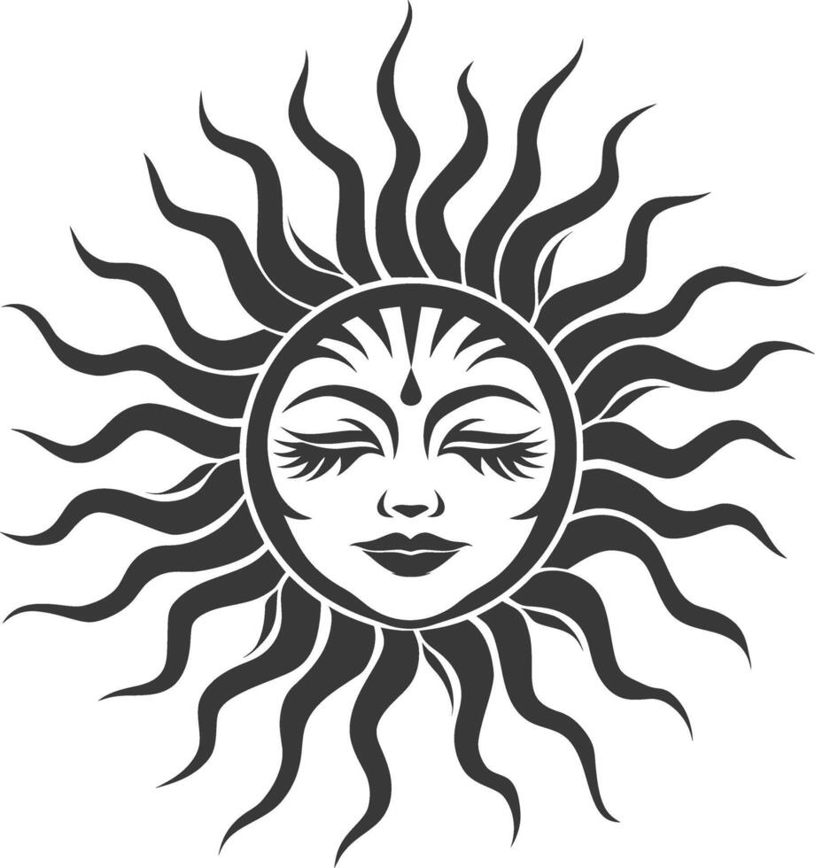 silhouette logo or symmbol of sun black color only vector