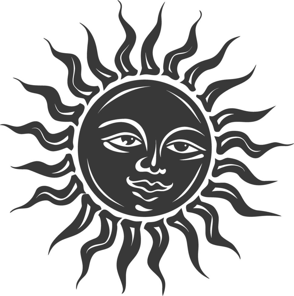 silhouette logo or symmbol of sun black color only vector