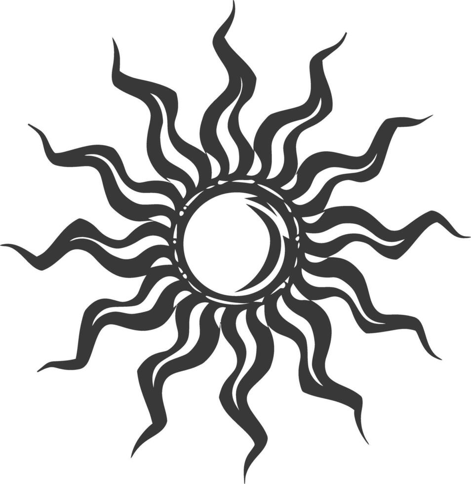 silhouette logo or symmbol of sun black color only vector